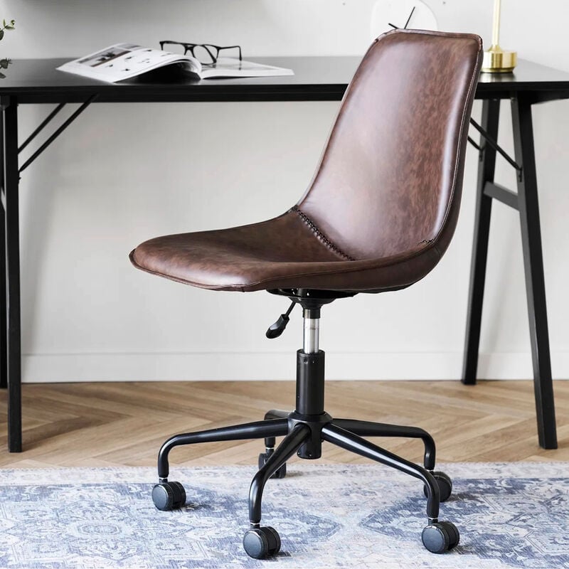 House Nordic Monaco työtuoli tummanruskea keinonahka